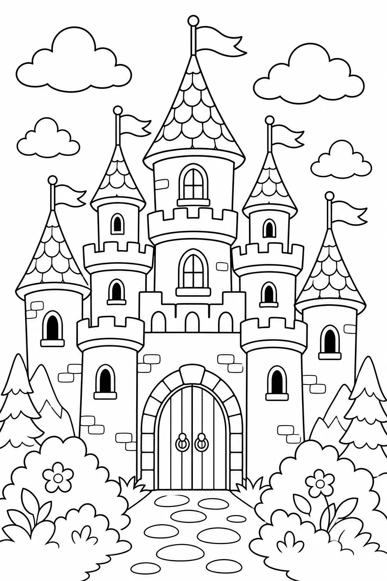 Castle coloring page
