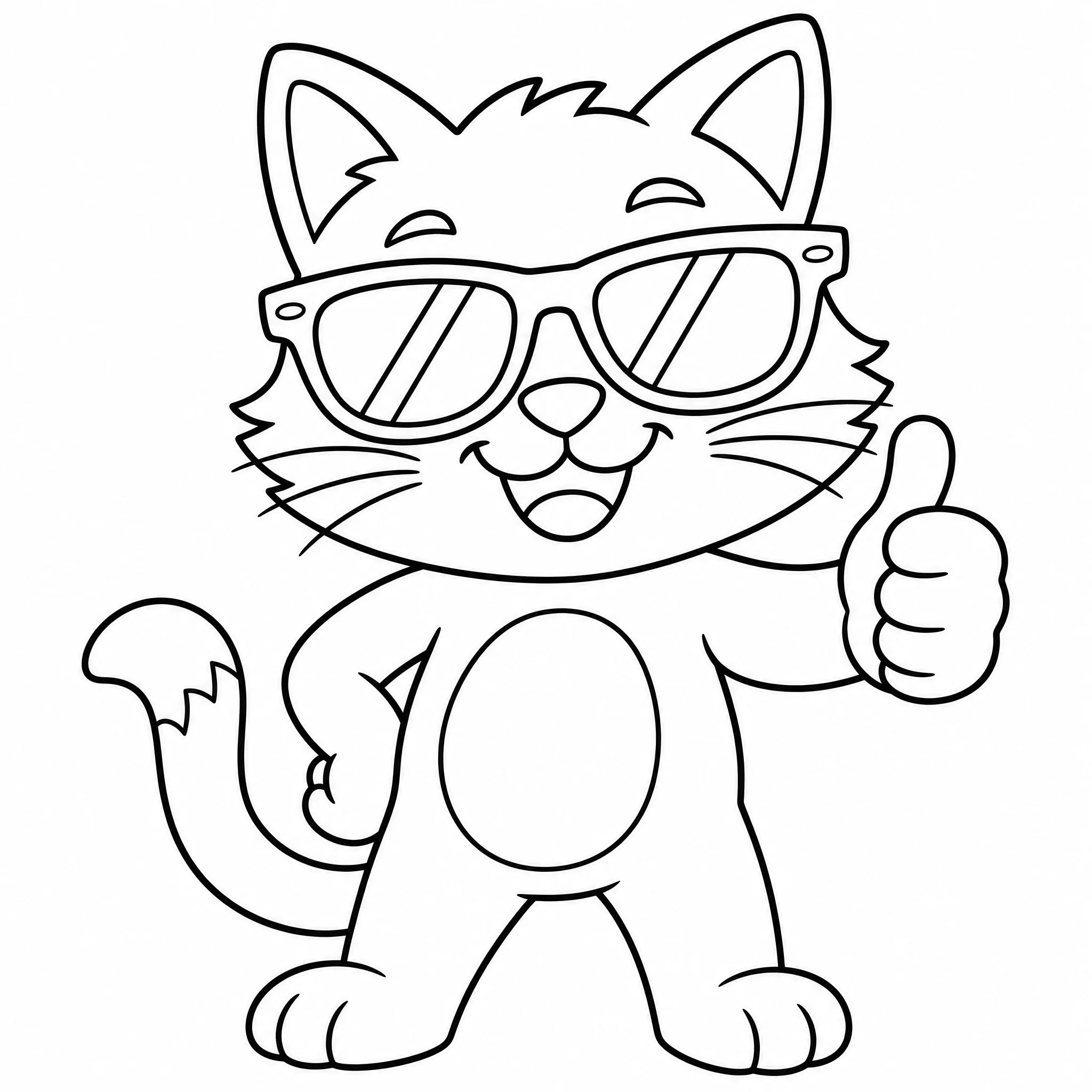 Cool cat coloring page